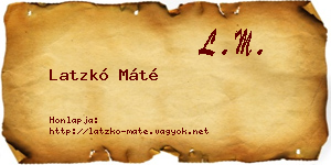 Latzkó Máté névjegykártya